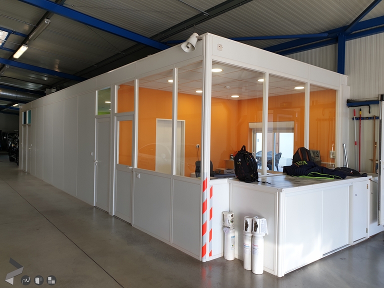 cabines d'atelier en cloisons amovibles